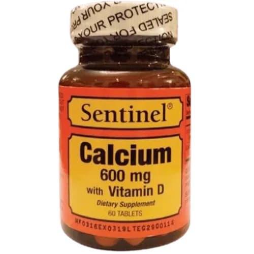 Sentinel Calcium 600 Mg Plus Vitamin D Tab 60S