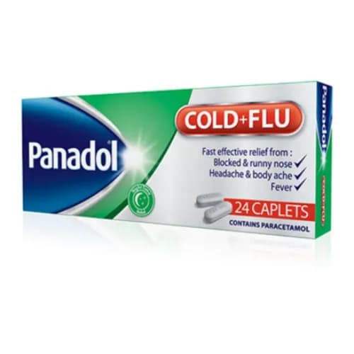 Panadol Cold + Flu Night 24 Caplets Green