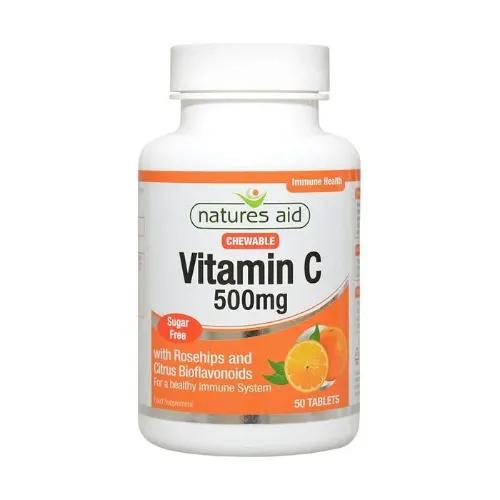 Natures Aid Vitamin C 500Mg Sugar Free Chewable Tab 50S