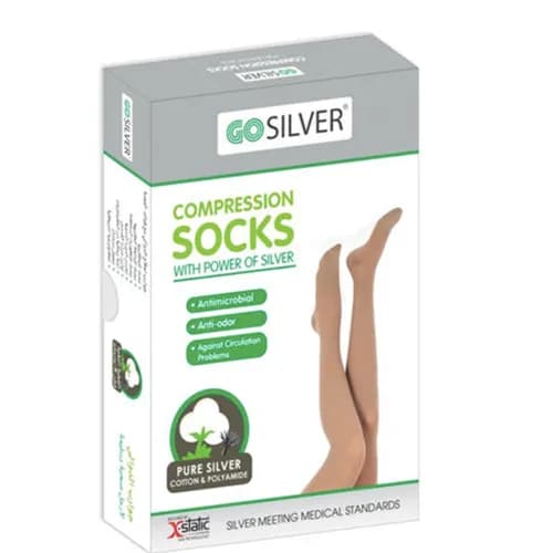 Go Silver Knee High Comp Socks Open Go Silver Knee High Comp Socks Open Toe Size-2 (18-21) Toe Size-2 (18-21)