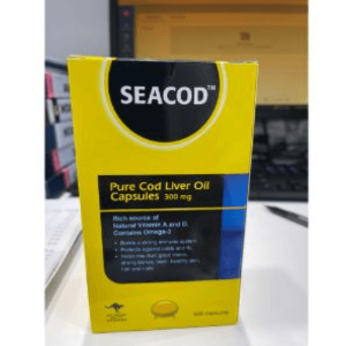 Seacod Pure Cod Liver Oil Caps 300Mg 500S  