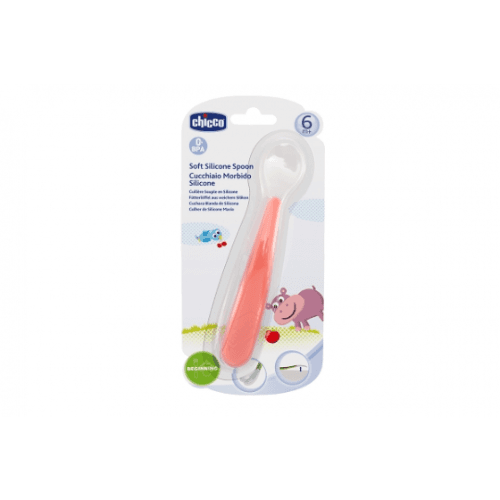 Chicco Soft Silicone Spoon 6 Months Plus Red Box