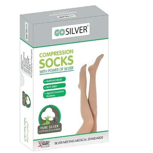 Go Silver Maternity Panty Hose Comp Socks Closed Toe Size-2 (18-21)