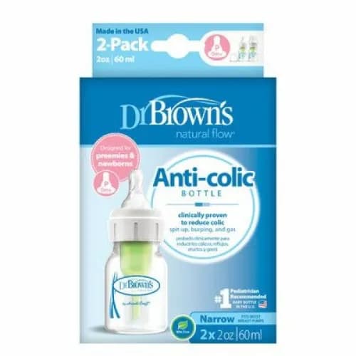 Dr. Brown's Narrow Anti-colic Plastic Baby Bottle 2x60ml