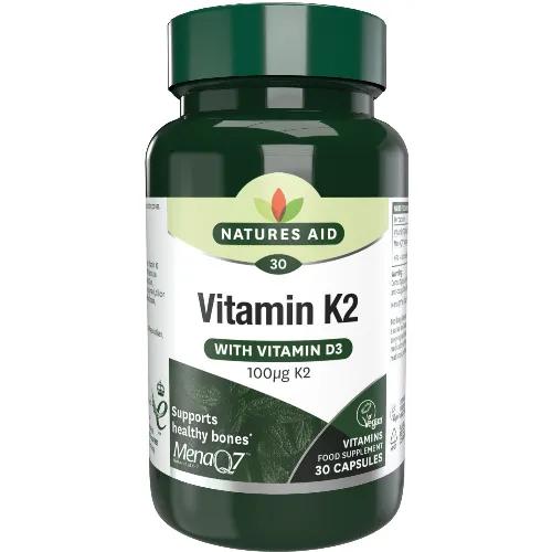 Natures Aid Vitamin K2 Menaq7 100 Mcg Cap 30S