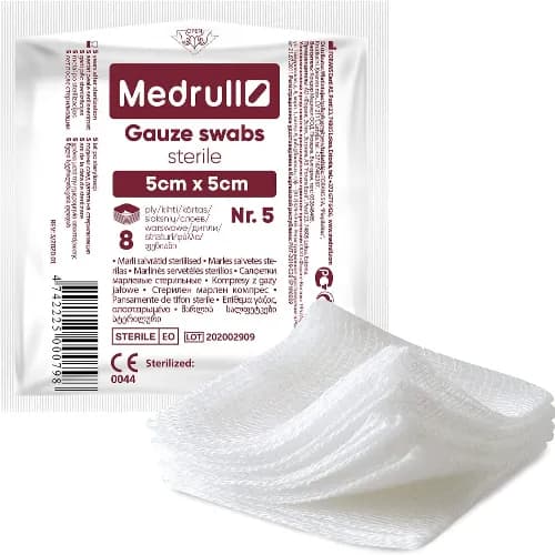 Medrull Gauze Swabs Non-Sterile 5-5