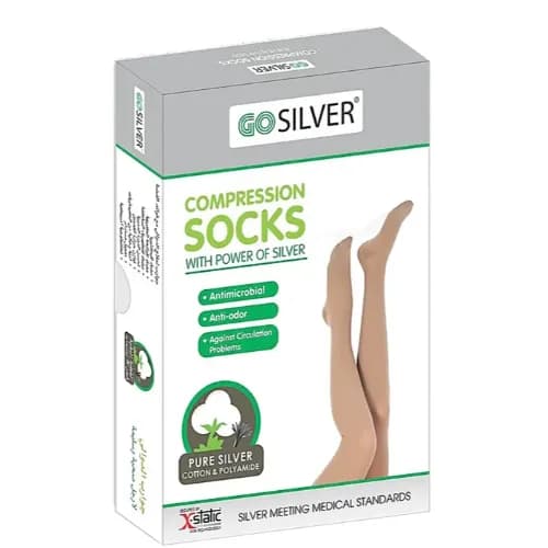 Go Silver Panty Hose Comp Socks Open Toe Size-6 (18-21)