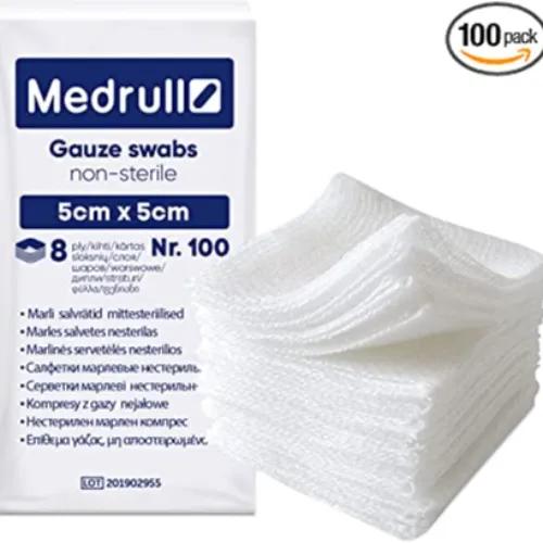 Medrull Gauze Swabs Non-Sterile 5-5