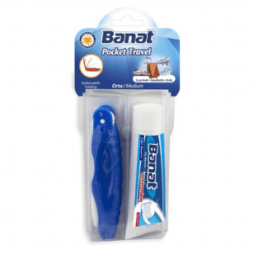 BANAT POCKET TRAVEL TOOTHBRUSH+TOOTHPASTE