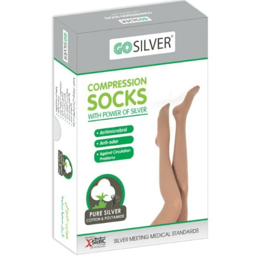 Go Silver Panty Hose Comp Socks Open Toe Size -4 (34-46)