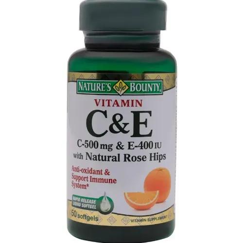 Nature'S Bounty Vitamin C And E Softgels 50S