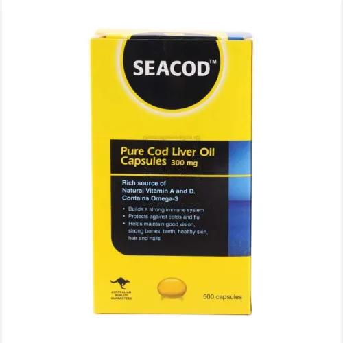 Seacod Pure Cod Liver Oil Caps 300Mg 500S