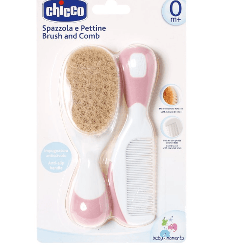 Chicco Brush And Comb Pink 0 Month Plus