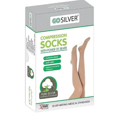 Go Silver Maternity Panty Hose Comp Socks Closed Toe Size-3 (18-21)