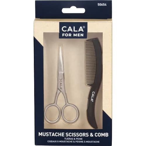 Cala For Men Mustache Scissors And Comb-50654