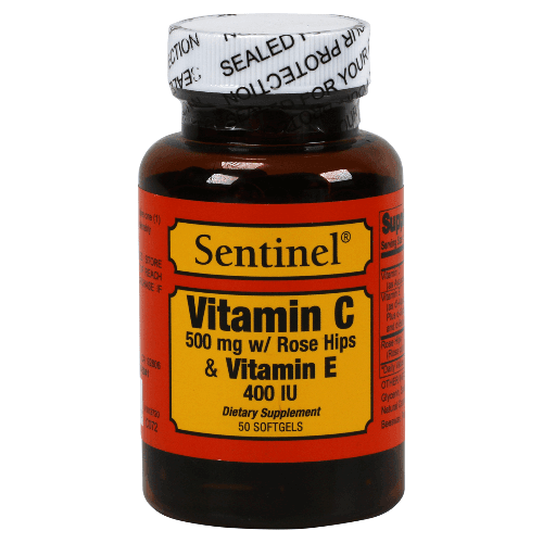 Sentinel Vit C 500Mg W/Rose Hips Vit E-400 Iu So