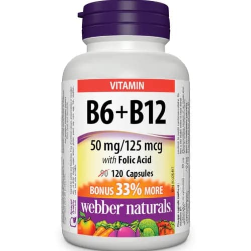 Webber Naturals Vitamin B6 B12 With Folic Acid 50 Mg/125 Mcg Cap