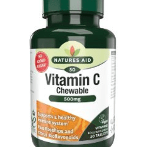 Natures Aid Vitamin C 500Mg Sugar Free Chewable Tab 50S