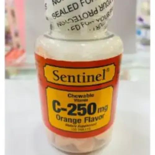 Sentinel Vitamin C 25O Mg Chewable Orange Tab 100S