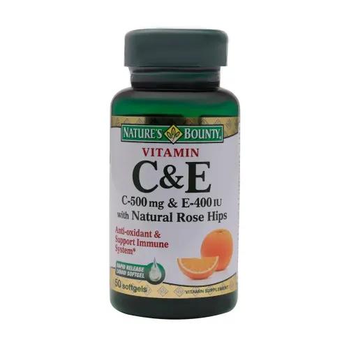 Nature'S Bounty Vitamin C And E Softgels 50S