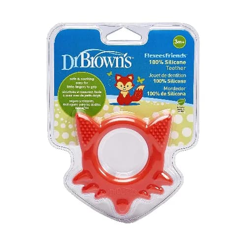 Dr. Brown's Flexees Friends Silicone Teether Fox Red