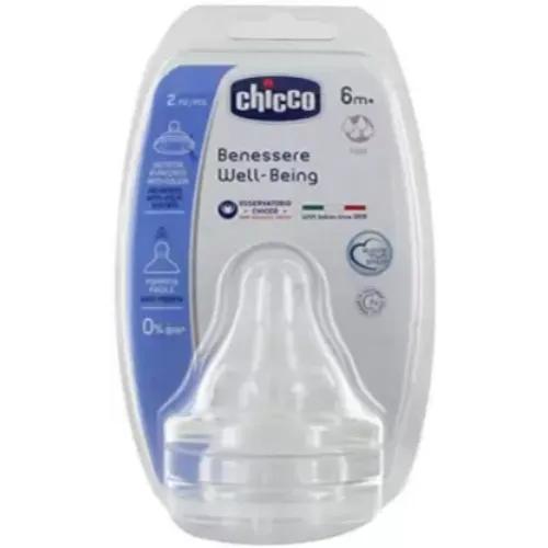 Chicco Well Being Silicone Nipple 6 Months Plus 2 Pieces