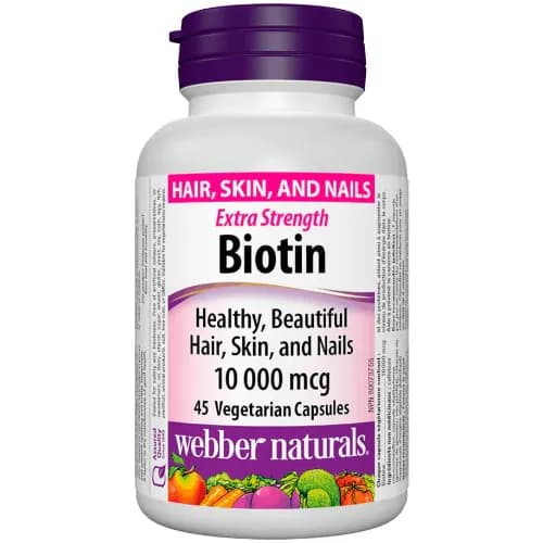 Webber Naturals Biotin 10000 Mcg Cap 45 Pieces