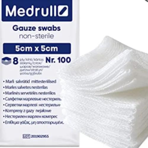 Medrull Gauze Swabs Non-Sterile 5-5