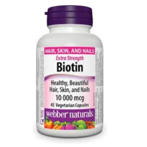 Webber Naturals Biotin 10000 Mcg Cap 45 Pieces