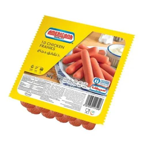 Americana Frozen Chicken Franks (10 Pieces) 340 Gr