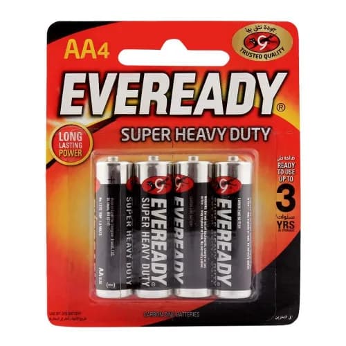 Eveready Heavy Duty Aa Carbon Zinc Batteries 4 Per Pack