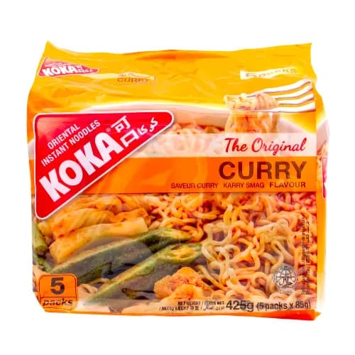 Koka Oriental Instant Noodles Curry Flavor 5 X 85G