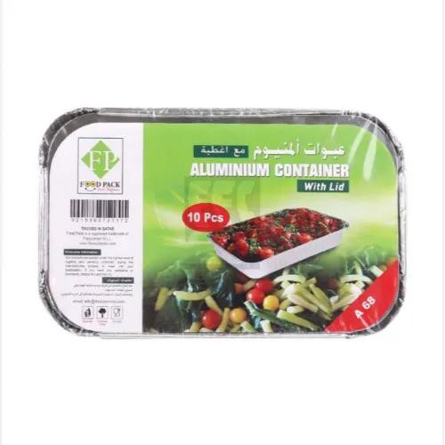 Food Pack Aluminum Containers With Lid A68 10 Per Pack