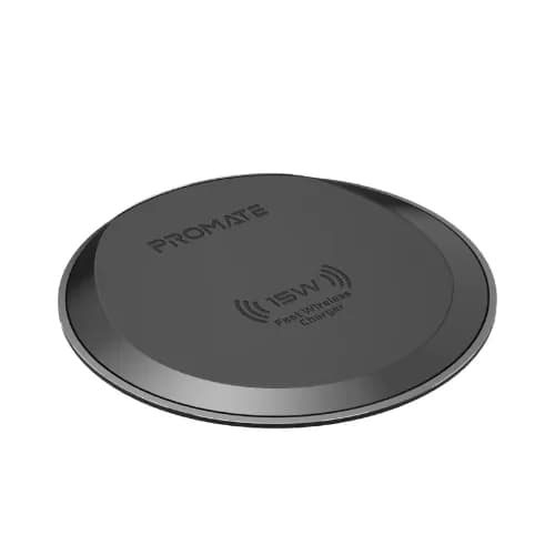 Promate 15w Ultra-slim Qi Wireless Charger With Anti-slip Coating , Grey