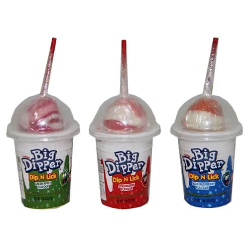 Big Dipper Dip & Lick Lollipop Green Apple Flavor With Dipping Powder 50 Gr