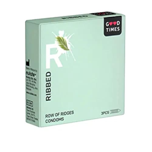 Good Time Ribbed Ridged Condom 3 Per Pack