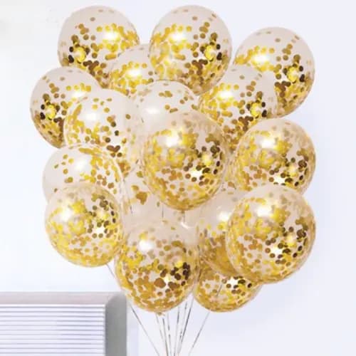 Gold Confetti Balloons - Non Inflated