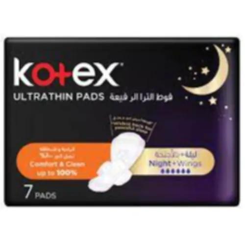 Kotex Ultra Thin Night Pads With Wings 7 Per Pack