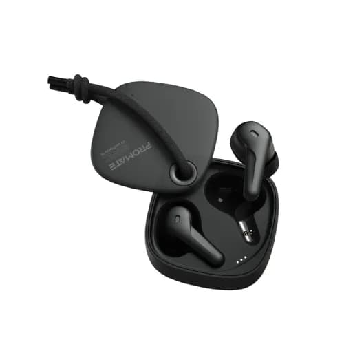 Promate Bluetooth V5.1 Enc Tws Earphones With Charging Case Black