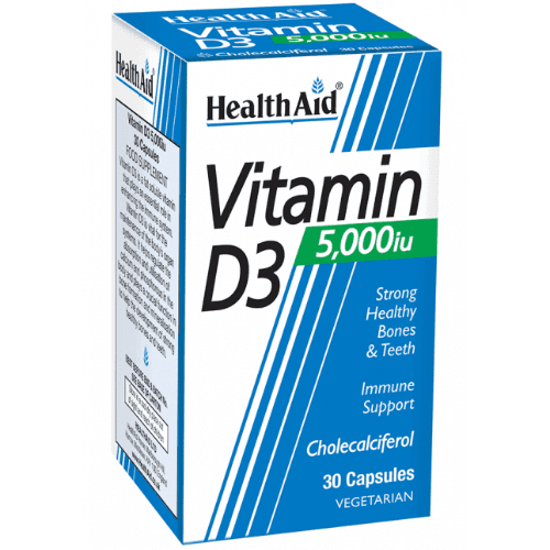 Health Aid Vitamin D3 5000 I.U Cap 30'S