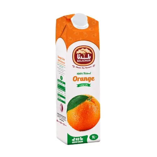 Baladna 100% Orange Juice - No Added Sugar 1 L