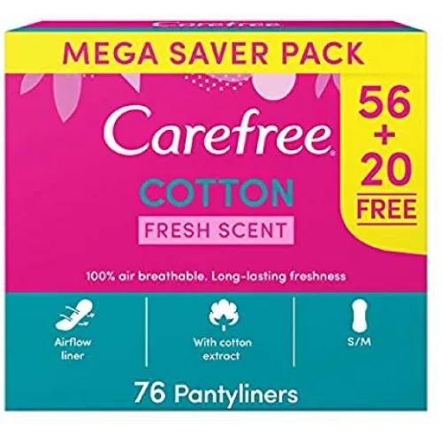 Carefree Small To Medium Cotton Pantyliners Fresh Scent 76 Per Pack