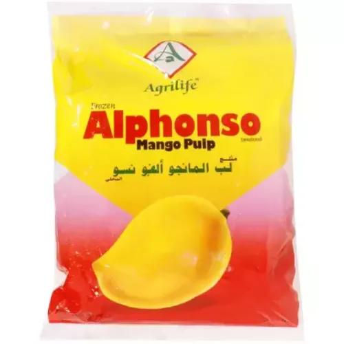 Agrilife Frozen Alphonso Mango Pulp - Genetically Modified Substances Free 1 Kg