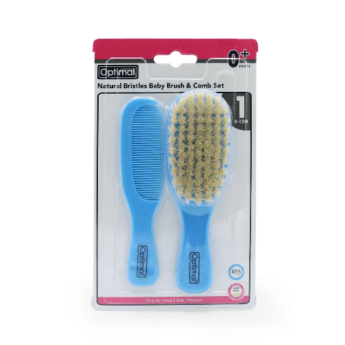 Optimal Natural Bristles Brush And Comb Set