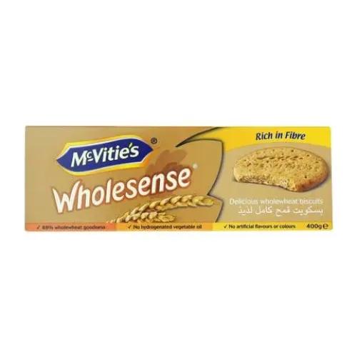 Mcvitie'S Wholesense Wholewheat Biscuits - Hydrogenated Vegetable Oil Free, Artificial Colors Free, Artificial Flavors Free, High Fiber 400G