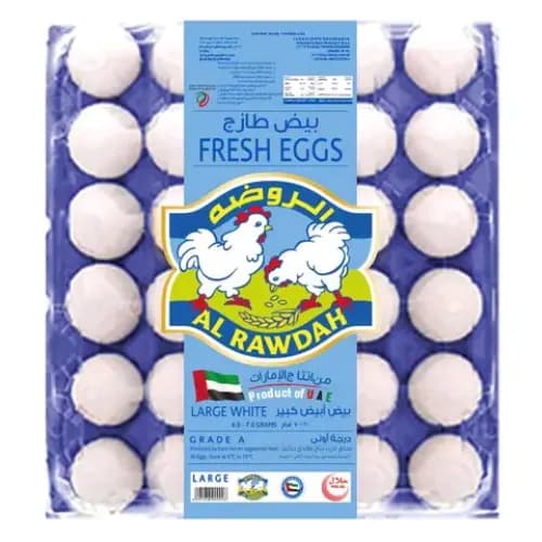 Al Rawda Farm Fresh White Eggs 30 Per Pack