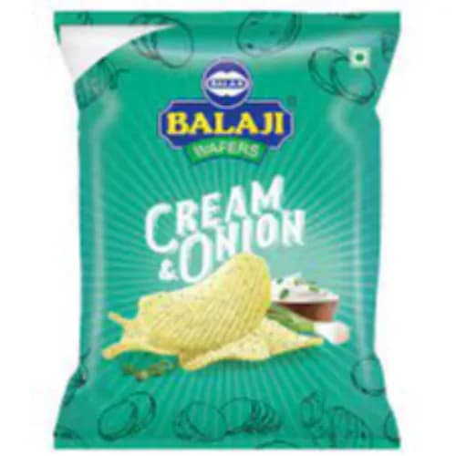 Balaji Cream & Onion Potato Chips - Vegetarian 135 Gr