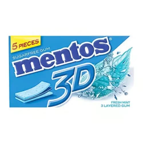 Mentos 3D Pure Fresh Gums Mint Flavor Sugar Free 5 Per Pack