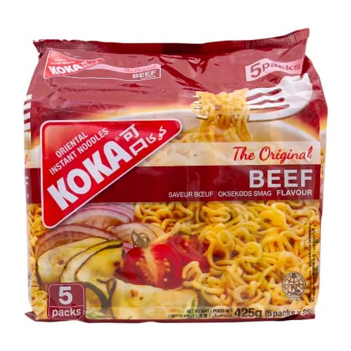 Koka Instant Noodles Beef Flavor 5 X 85G