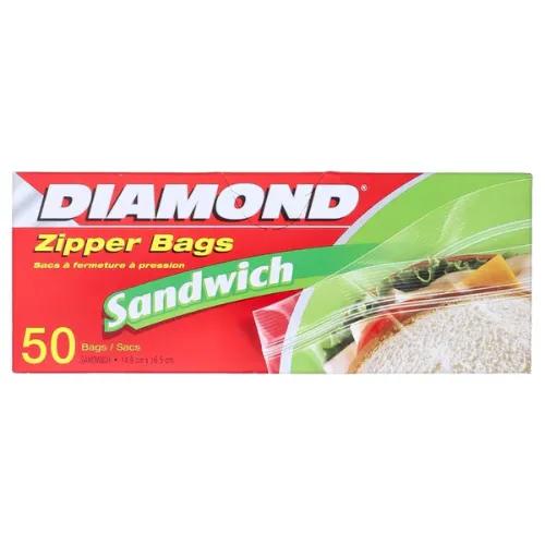 Diamond Sandwich Zipper Bags (14.9X16.5 Cm) 50 Per Pack